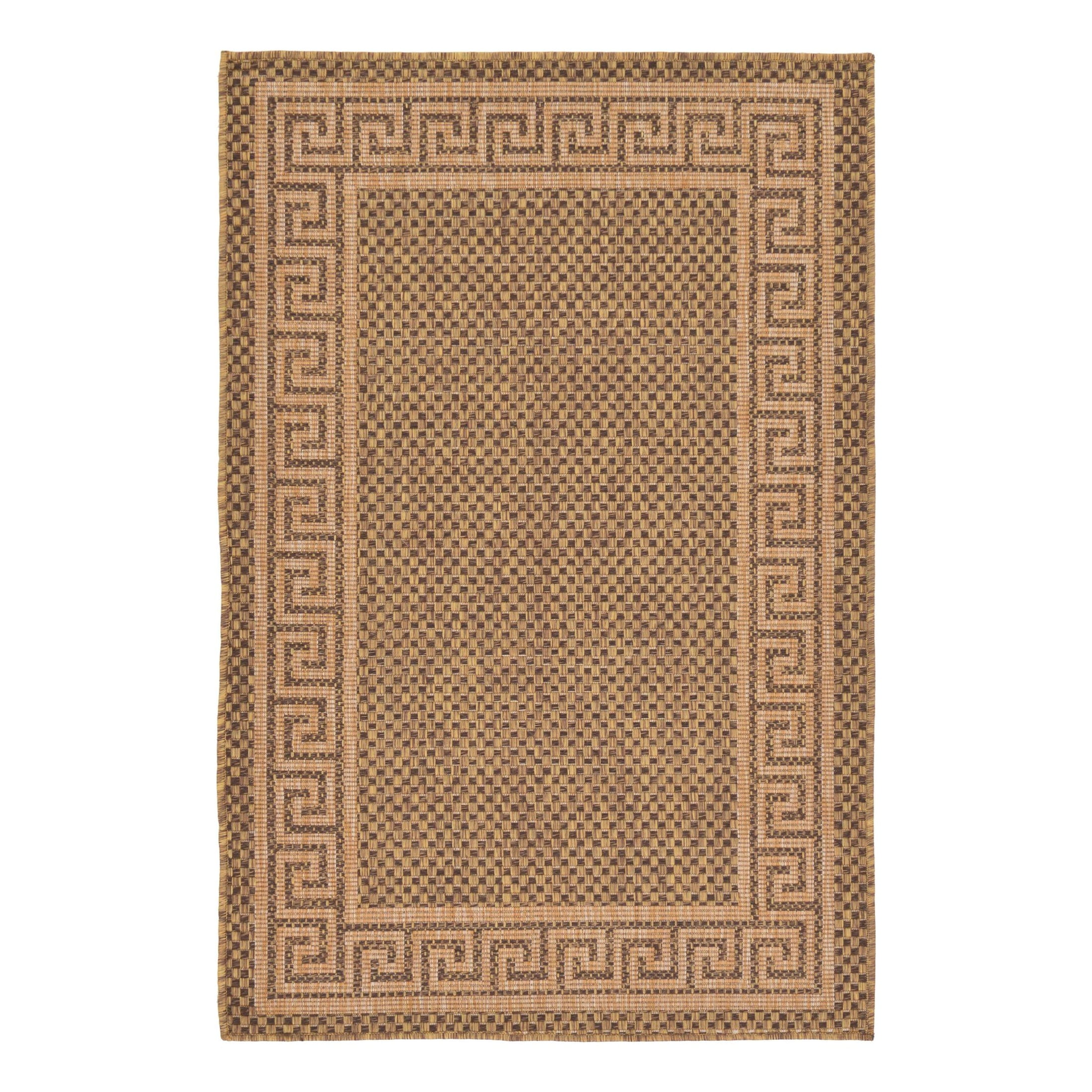Easy-Care Reversible Brown Synthetic Outdoor Rug 3' x 5'