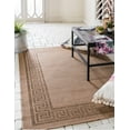 thumbnail image 1 of Unique Loom Outdoor Border Collection Area Rug - Greek Key (3' 3" x 5' 1" Rectangle Light Brown/Tan), 1 of 7