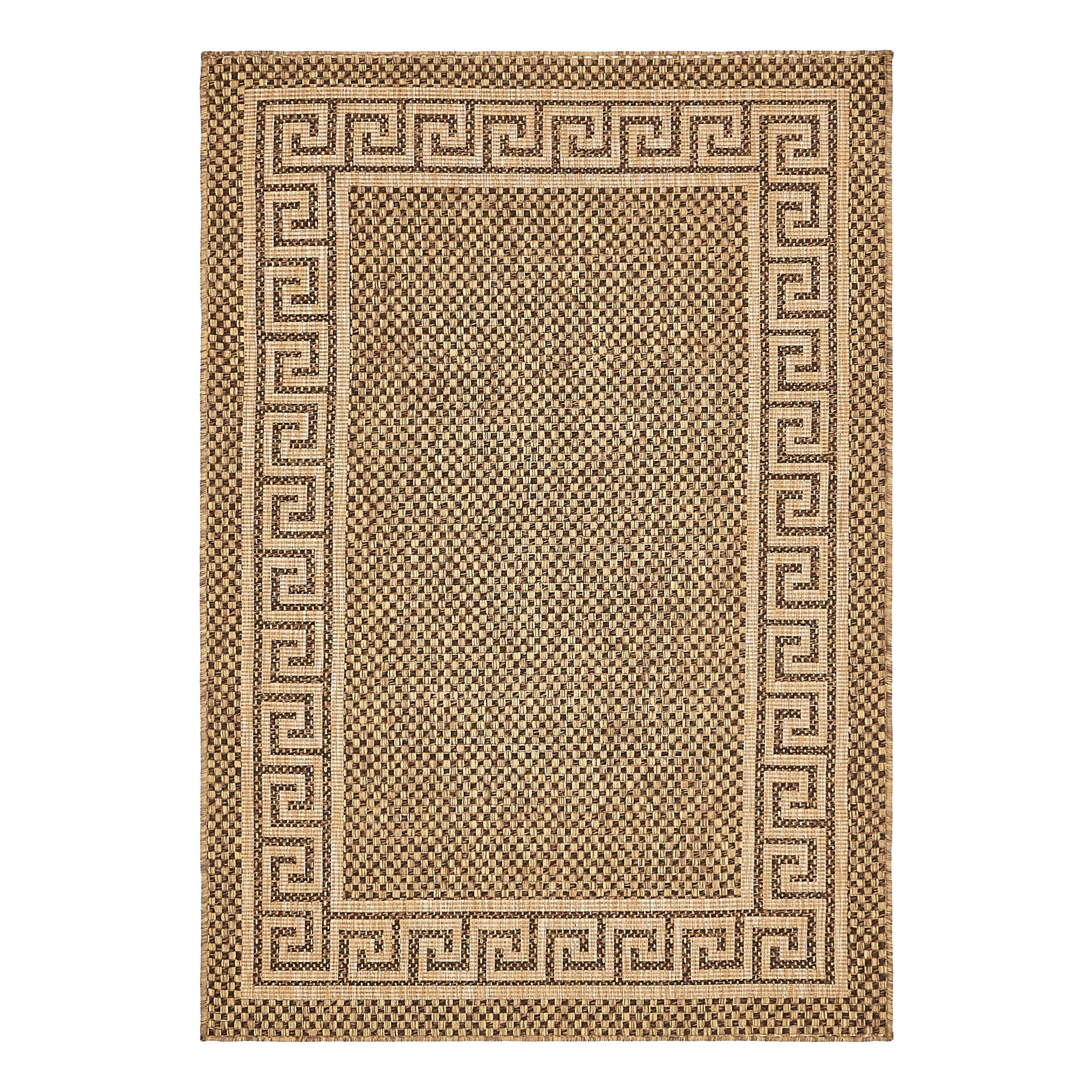Brown Rectangular Stain-Resistant Outdoor Rug 4' x 6'