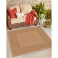 thumbnail image 1 of Unique Loom Outdoor Border Collection Area Rug - Greek Key (6' 1" Square Light Brown/Tan), 1 of 7