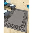 thumbnail image 1 of Unique Loom Outdoor Border Collection Area Rug - Greek Key (7' x 10' Rectangle Gray/Black), 1 of 7