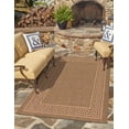 thumbnail image 1 of Unique Loom Outdoor Border Collection Area Rug - Greek Key (8' x 11' 4" Rectangle Brown/Light Brown), 1 of 7
