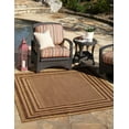 thumbnail image 1 of Unique Loom Outdoor Border Collection Area Rug - Multi Border (6' Square Light Brown/Brown), 1 of 7