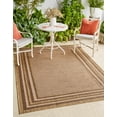 thumbnail image 1 of Unique Loom Outdoor Border Collection Area Rug - Multi Border (7' x 10' Rectangle Light Brown/Brown), 1 of 7