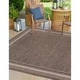 thumbnail image 1 of Unique Loom Outdoor Border Collection Area Rug - Soft Border (12' Square Brown/Ivory), 1 of 6