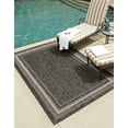 thumbnail image 1 of Unique Loom Outdoor Border Collection Area Rug - Soft Border (4' 1" x 6' 1" Rectangle Black/Ivory), 1 of 7