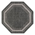 thumbnail image 1 of Unique Loom Outdoor Border Collection Area Rug - Soft Border (5' 3" Octagon Black/Ivory), 1 of 11