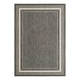 thumbnail image 1 of Unique Loom Outdoor Border Collection Area Rug - Soft Border (7' 1" x 10' Rectangle Black/Ivory), 1 of 8