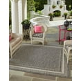 thumbnail image 1 of Unique Loom Outdoor Border Collection Area Rug - Soft Border (7' 10" Square Black/Ivory), 1 of 7