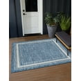 thumbnail image 1 of Unique Loom Outdoor Border Collection Area Rug - Soft Border (7' 10" Square Blue/Ivory), 1 of 6