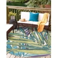 thumbnail image 1 of Unique Loom Outdoor Botanical Collection Area Rug - Jungle (10' Round Multi/Blue), 1 of 9