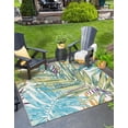 thumbnail image 1 of Unique Loom Outdoor Botanical Collection Area Rug - Jungle (10' Square Multi/Blue), 1 of 9
