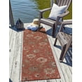 thumbnail image 1 of Unique Loom Outdoor Botanical Collection Area Rug - Fern (2' 7" x 12' Runner Terracotta/Ivory), 1 of 10