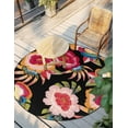 thumbnail image 1 of Unique Loom Outdoor Botanical Collection Area Rug - Floralis (7' 10" Round Multi/Black), 1 of 9