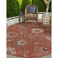 thumbnail image 1 of Unique Loom Outdoor Botanical Collection Area Rug - Fern (7' 10" Round Terracotta/Ivory), 1 of 9