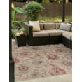 thumbnail image 1 of Unique Loom Outdoor Botanical Collection Area Rug - Fern (7' 10" Square Beige/Light Brown), 1 of 9