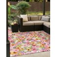 thumbnail image 1 of Unique Loom Outdoor Botanical Collection Area Rug - Petal (8' Square Multi/Blue), 1 of 7
