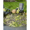 thumbnail image 1 of Unique Loom Outdoor Botanical Collection Area Rug - Andromeda (4' 1" Round Green/Ivory), 1 of 7
