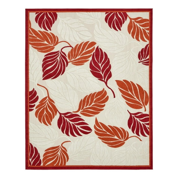 Unique Loom Outdoor Botanical Collection Area Rug - Augusta (8' x 10' Rectangle Terracotta/Red)