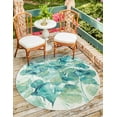thumbnail image 1 of Unique Loom Outdoor Botanical Collection Area Rug - Beryl (10'  Round Blue Green/Light Blue), 1 of 8