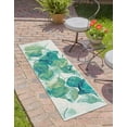 thumbnail image 1 of Unique Loom Outdoor Botanical Collection Area Rug - Beryl (2' x 8' Runner Blue Green/Light Blue), 1 of 10