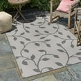 thumbnail image 1 of Unique Loom Outdoor Botanical Collection Area Rug - Botanical (8' x 11' 4" Rectangle Gray/Silver), 1 of 3