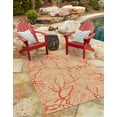thumbnail image 1 of Unique Loom Outdoor Botanical Collection Area Rug - Branch (4' x 6' Rectangle Beige and Terracotta/Terracotta), 1 of 7