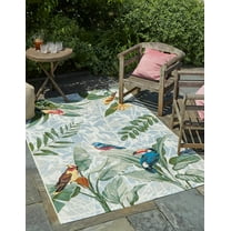 Unique Loom Outdoor Botanical Collection Area Rug - Chanticleer (2' x 3' Rectangle Multi/Blue)