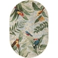 thumbnail image 1 of Unique Loom Outdoor Botanical Collection Area Rug - Chanticleer (4' 1" x 6' 1" Oval Multi/Blue), 1 of 6