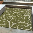 thumbnail image 1 of Unique Loom Outdoor Botanical Collection Area Rug - Curl (10' 8" Square Green/Ivory), 1 of 6