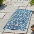 thumbnail image 1 of Unique Loom Outdoor Botanical Collection Area Rug - Curl (2' x 6' 1" Runner Blue/Ivory), 1 of 6