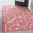 thumbnail image 1 of Unique Loom Outdoor Botanical Collection Area Rug - Curl (4' 1" x 6' 1" Rectangle Rust Red/Ivory), 1 of 7