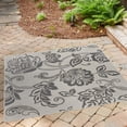 thumbnail image 1 of Unique Loom Outdoor Botanical Collection Area Rug - Floral (6' 1" Square Gray/Silver), 1 of 8