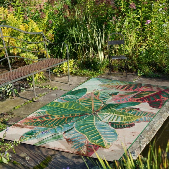 Unique Loom Outdoor Botanical Collection Area Rug - Foliage (10' x 14' 2" Rectangle Multi/Blue)