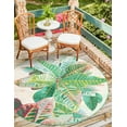 thumbnail image 1 of Unique Loom Outdoor Botanical Collection Area Rug - Foliage (4' 1" Round Multi/Blue), 1 of 8