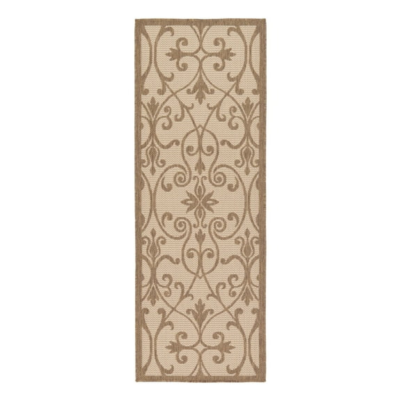 Unique Loom Outdoor Botanical Collection Area Rug - Gate (2' 2" x 6' 1" Runner Brown/Beige)