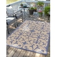 thumbnail image 1 of Unique Loom Outdoor Botanical Collection Area Rug - Gate (6' 1" x 9' Rectangle Blue/Beige), 1 of 8