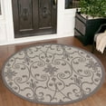 thumbnail image 1 of Unique Loom Outdoor Botanical Collection Area Rug - Gate (6' Round Gray/Silver), 1 of 7