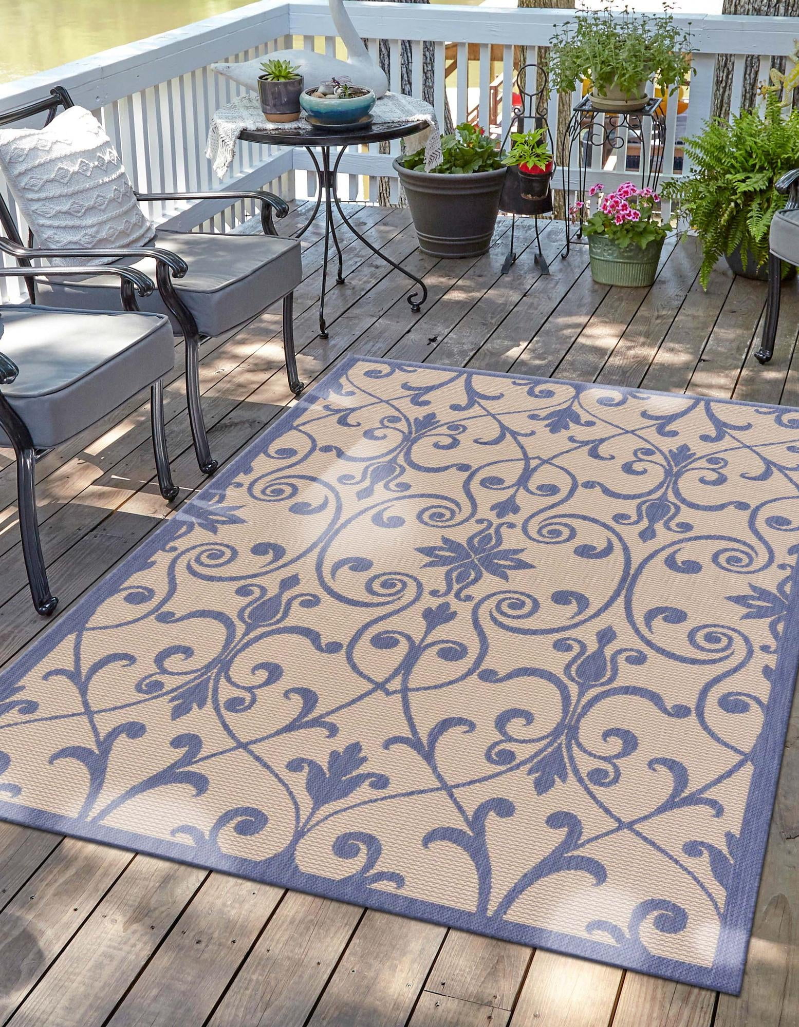 Unique Loom Outdoor Botanical Collection Area Rug - Gate (7' 1