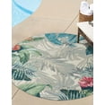 thumbnail image 1 of Unique Loom Outdoor Botanical Collection Area Rug - Kula (4' 1" Round Multi/Gray), 1 of 4