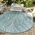 thumbnail image 1 of Unique Loom Outdoor Botanical Collection Area Rug - Leaf (10' 8" Round Light Aqua/Ivory), 1 of 6