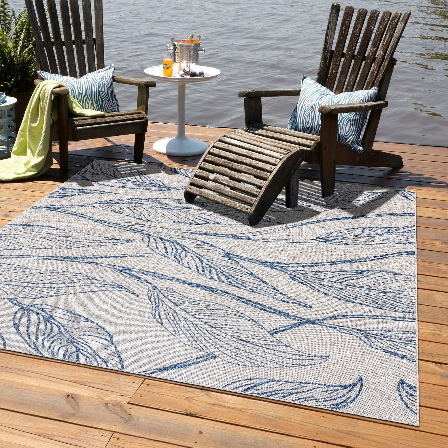 Unique Loom Outdoor Botanical Collection Area Rug - Leaf (10' 8