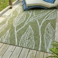 thumbnail image 1 of Unique Loom Outdoor Botanical Collection Area Rug - Leaf (10' x 13' 1" Rectangle Green/Ivory), 1 of 6