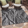 thumbnail image 1 of Unique Loom Outdoor Botanical Collection Area Rug - Leaf (13' Square Ivory Charcoal), 1 of 6