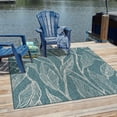 thumbnail image 1 of Unique Loom Outdoor Botanical Collection Area Rug - Leaf (13' Square Teal/Ivory), 1 of 6