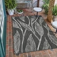 thumbnail image 1 of Unique Loom Outdoor Botanical Collection Area Rug - Leaf (6' 1" x 9' Rectangle Ivory Charcoal), 1 of 6