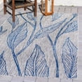 thumbnail image 1 of Unique Loom Outdoor Botanical Collection Area Rug - Leaf (6' 1" x 9' Rectangle Light Gray/Ivory), 1 of 7