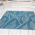 thumbnail image 1 of Unique Loom Outdoor Botanical Collection Area Rug - Leaf (7' 1" x 10' Rectangle Teal/Ivory), 1 of 7