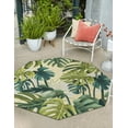 thumbnail image 1 of Unique Loom Outdoor Botanical Collection Area Rug - Longwood (4' 1" Octagon Green/Olive), 1 of 9
