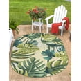 thumbnail image 1 of Unique Loom Outdoor Botanical Collection Area Rug - Longwood (5' 3" x 8' Oval Green/Olive), 1 of 9